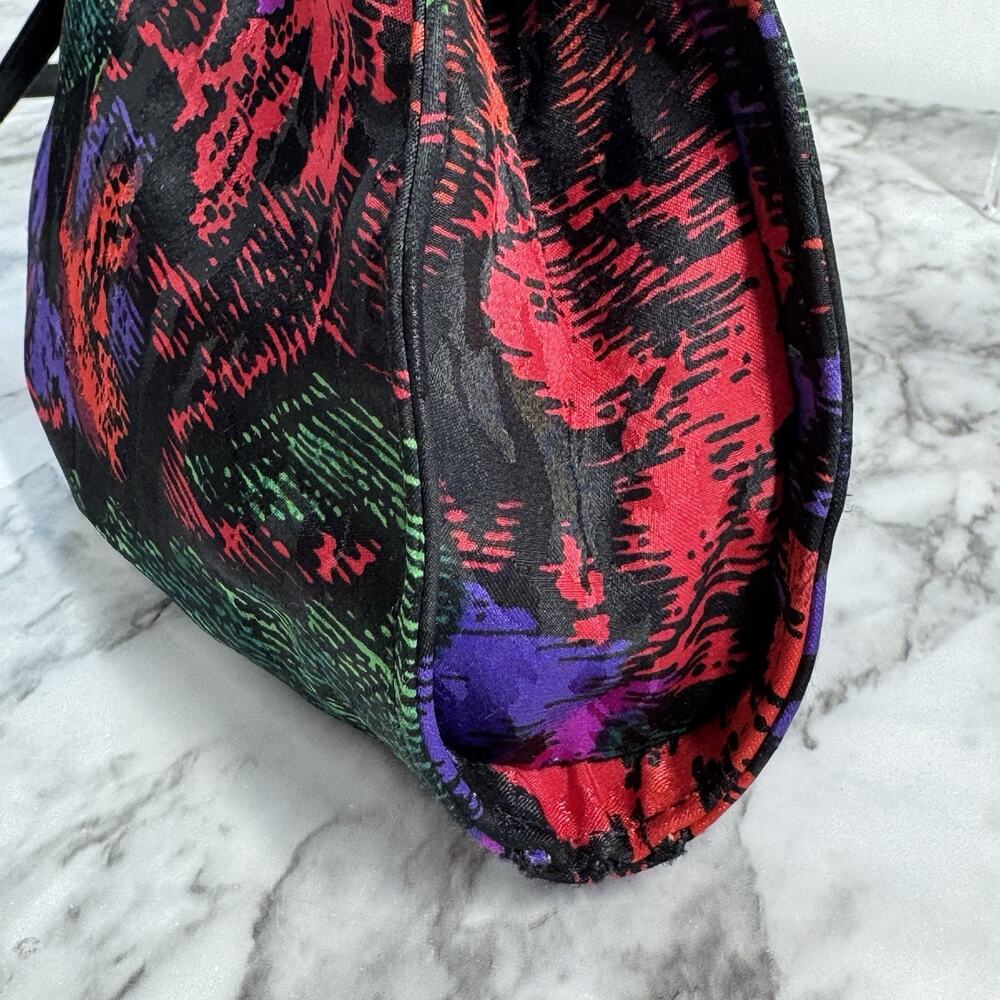 Vintage J. Renee Floral Clutch Crossbody Evening Bag Abstract Pleated Purse - Picture 2 of 12